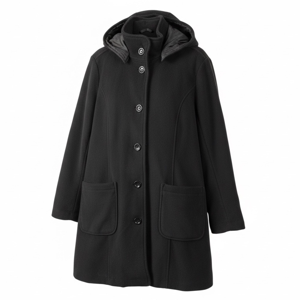 Woman Within Black Hooded Coat P:25” L:38”